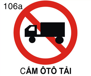 Biển báo cấm ô tô tải 106a